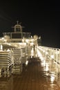 Cruise ship deck at night Royalty Free Stock Photo