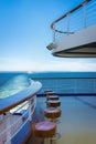 Cruise ship deck pulling away from Mount Rainier Royalty Free Stock Photo