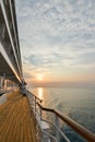 Cruise ship deck at sunset Royalty Free Stock Photo