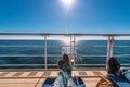 Cruise Ship Deckchairs Relax Royalty Free Stock Photo