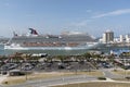 Cruise ship departing Port Canaveral Florida USA Royalty Free Stock Photo