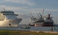 Cruise ship departing the port at Canaveral, Florida. Royalty Free Stock Photo