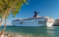 Cruise ship departs from Miami. Caribbean holiday and vacation c Royalty Free Stock Photo