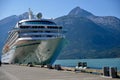 Cruise ship in dock in Alaska.