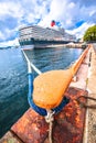 Cruise ship on dock in Oslo view Royalty Free Stock Photo