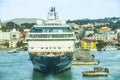 Cruise ship docked in the Caribbean