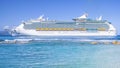 Cruise ship docked in the Caribbean Royalty Free Stock Photo