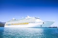 Cruise ship docked in the Caribbean Royalty Free Stock Photo