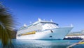 Cruise ship docked in the Caribbean Royalty Free Stock Photo