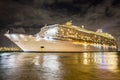 Cruise ship docked in the Caribbean Royalty Free Stock Photo