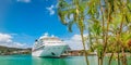 Cruise ship docked in Castries, Saint Lucia, Caribbean Islands.