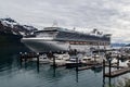 Cruise ship docked at the port in Whittier Alaska Royalty Free Stock Photo