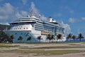 Cruise ship docked at Tortola island pier Caribbean British Virgin islands Royalty Free Stock Photo