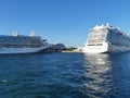 Cruise ship docking at pier Royalty Free Stock Photo