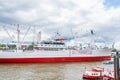 Cruise ship at the Elbe river, port of Hamburg, Germany Royalty Free Stock Photo