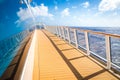 Cruise ship empty open deck with copy space Royalty Free Stock Photo