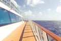 Cruise ship empty open deck with copy space Royalty Free Stock Photo