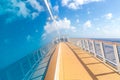 Cruise ship empty open deck with copy space Royalty Free Stock Photo