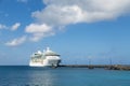 Cruise Ship at End of Long Pier Royalty Free Stock Photo