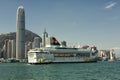 Cruise ship entering Hong Kong harbour Royalty Free Stock Photo