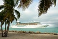 Cruise ship enters the port of Key West in Florida Royalty Free Stock Photo