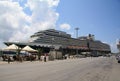 Cruise Ship Eurodam in Trapani Harbour Royalty Free Stock Photo