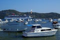 Cruise Ship & Fishing Boats Royalty Free Stock Photo