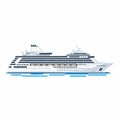 Cruise Ship Flat Design Vector Illustration Royalty Free Stock Photo