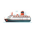 cruise ship flat vector illustration Royalty Free Stock Photo