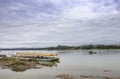 The Cruise ship and Floating Fishing on the Mekong River at Loei in Thailand Royalty Free Stock Photo