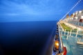 Cruise ship floats at night Royalty Free Stock Photo