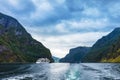 Cruise Ship in Geiranger fjord. Norway Royalty Free Stock Photo