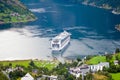 Cruise ship in Geirangerfjord, Norway - Scandinavia Royalty Free Stock Photo