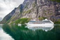 Cruise Ship in Geiranger fjord, Norway Royalty Free Stock Photo