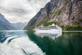 Cruise Ship in Geiranger fjord, Norway Royalty Free Stock Photo