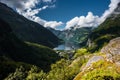 Cruise ship in Geiranger fjord, Norway Royalty Free Stock Photo