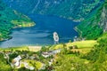 Cruise ship in Geirangerfjord in Norway