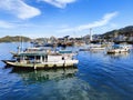 Cruise ship harbor with a lighthouse in city of labuan Bajo on the island of Flores