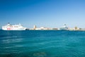 Cruise ship in a harbour. Greece, Rhodes.