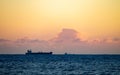 Cruise Ship in the Horizon at Sunset Royalty Free Stock Photo