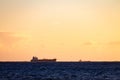 Cruise Ship in the Horizon at Sunset Royalty Free Stock Photo