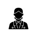 Cruise ship hostess black glyph icon