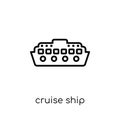 Cruise Ship icon. Trendy modern flat linear vector Cruise Ship i Royalty Free Stock Photo