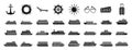 Cruise ship icons set, simple style