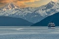 Cruise Ship on the Inside Passage in Alaska Royalty Free Stock Photo