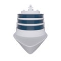 Cruise ship. Front view. 3d rendering Royalty Free Stock Photo