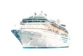 Watercolor drawing of cruise ship isolated on white background, modern ocean liner Royalty Free Stock Photo