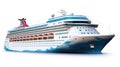 Cruise ship isolated on white created with Generative AI. Travel concept. Big ferry. Royalty Free Stock Photo