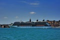 Cruise ship in istanbul port on a clear sky Royalty Free Stock Photo