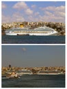 Cruise ship, Istanbul Strait, Turkey Royalty Free Stock Photo